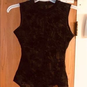 Women’s Sleeveless Mock Lace Turtleneck Bodysuit